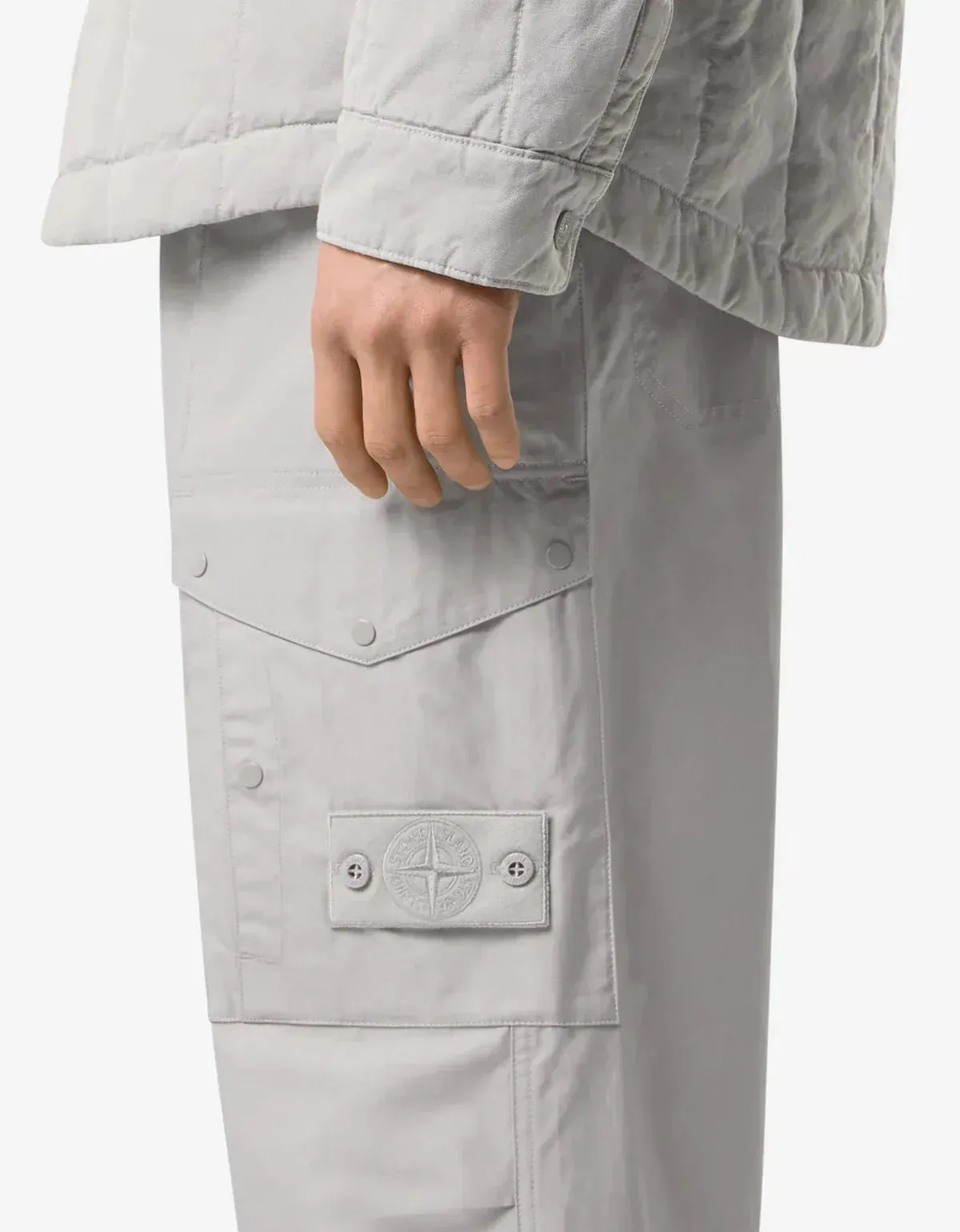 Stone Island Ghost Grey All-Weather Cargo Trousers sold by Zoo Fashions product image thumbnail 4