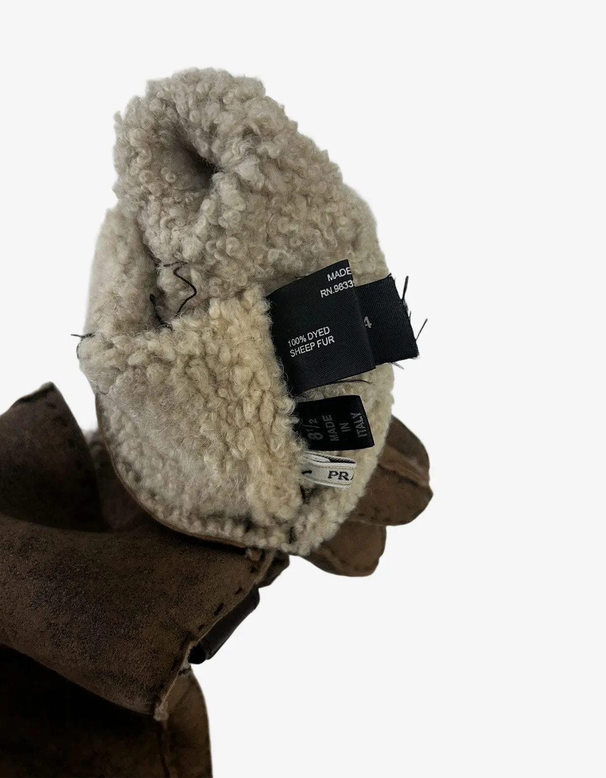 Prada Shearling Gloves With Buckle Fastening sold by Zoo Fashions product image thumbnail 4