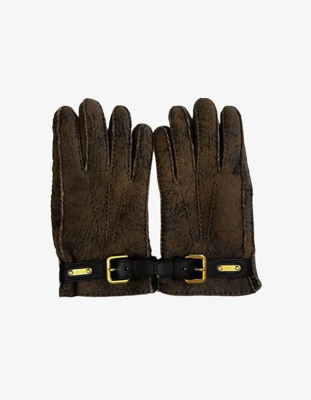 Prada Shearling Gloves With Buckle Fastening made by Prada