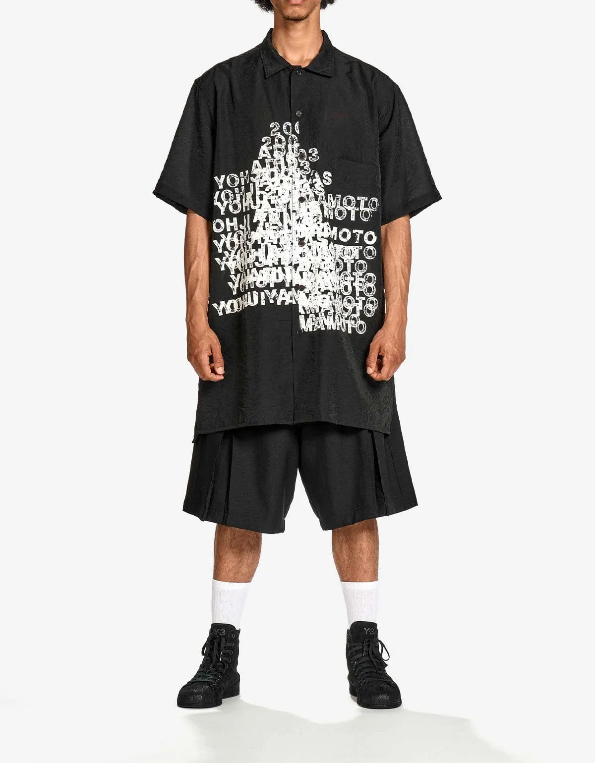 Y-3 Black Placed Graphic Short Sleeve Shirt sold by Zoo Fashions product image thumbnail 4