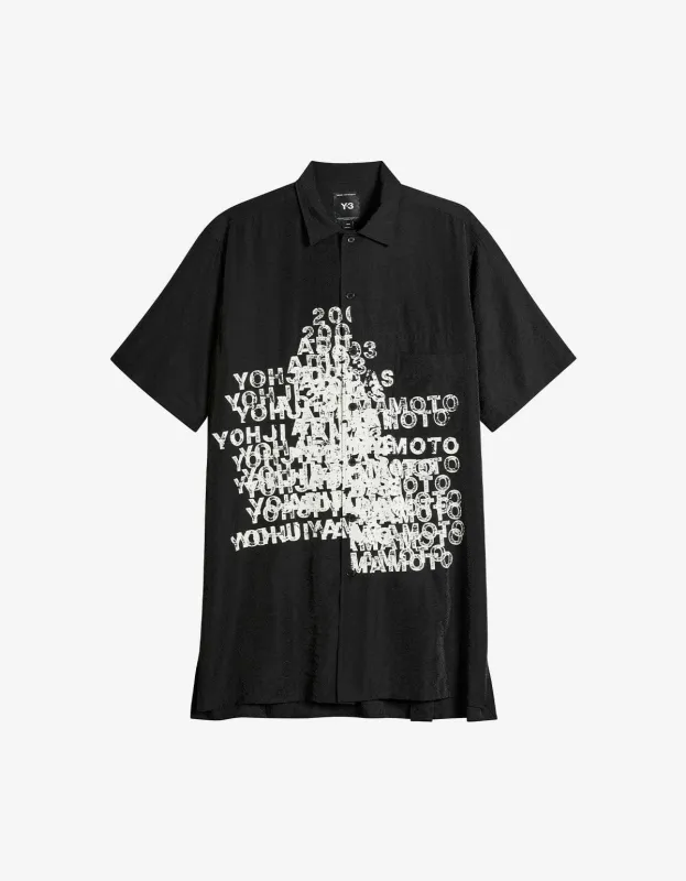 Y-3 Black Placed Graphic Short Sleeve Shirt sold by Zoo Fashions