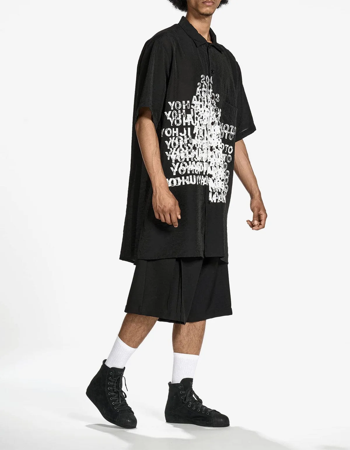 Y-3 Black Placed Graphic Short Sleeve Shirt sold by Zoo Fashions product image thumbnail 2