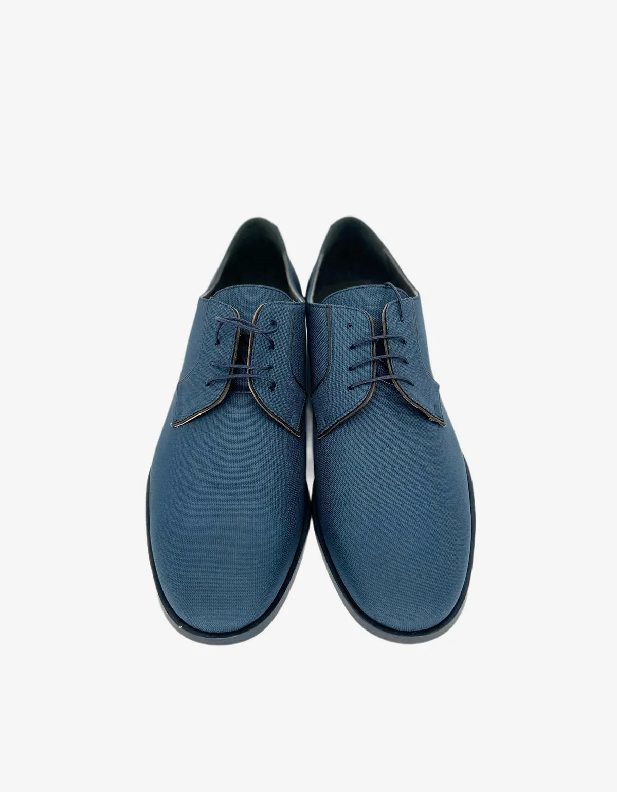 Lanvin Blue Nylon Weave Derby Shoes sold by Zoo Fashions product image thumbnail 3