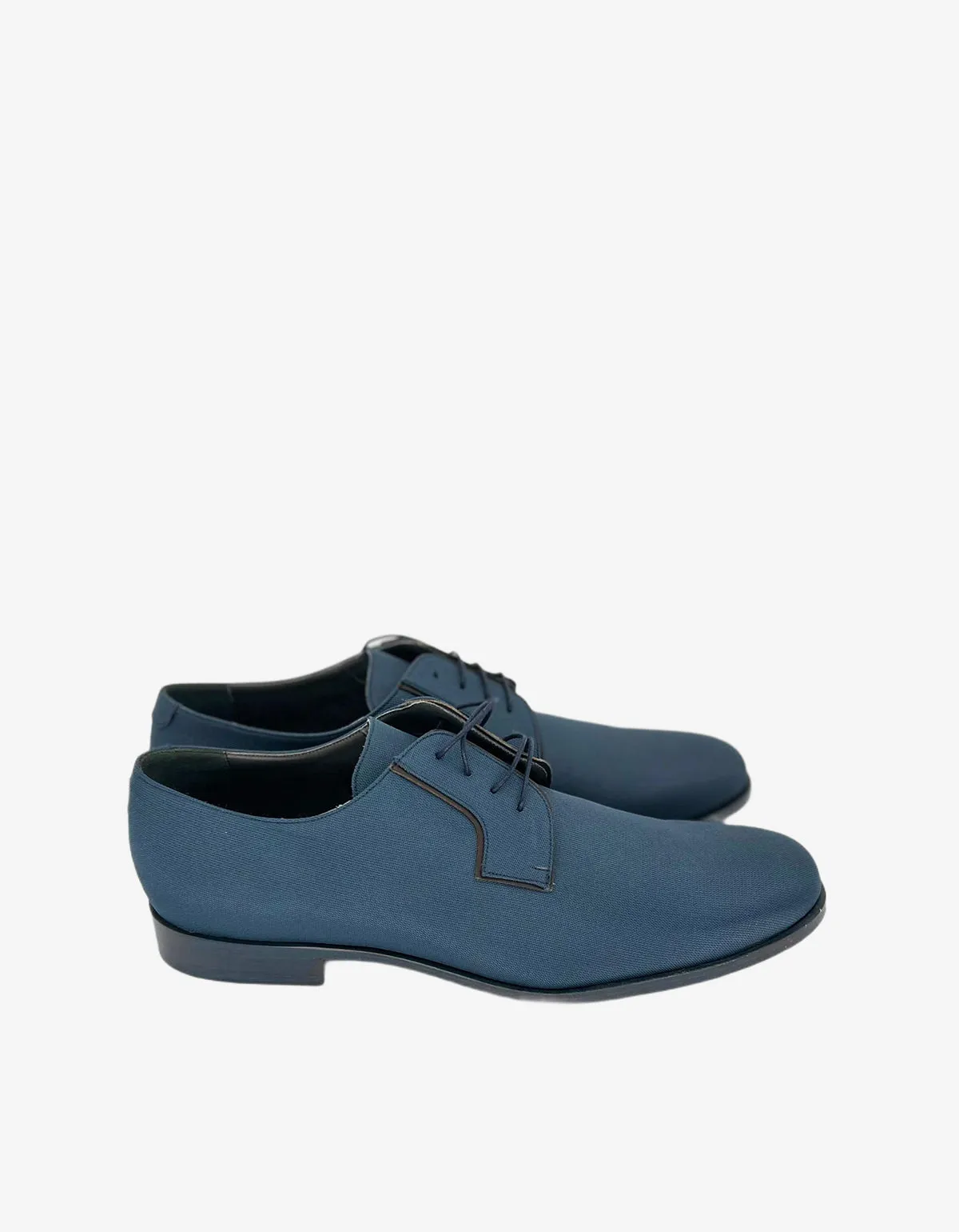 Lanvin Blue Nylon Weave Derby Shoes sold by Zoo Fashions product image thumbnail 2