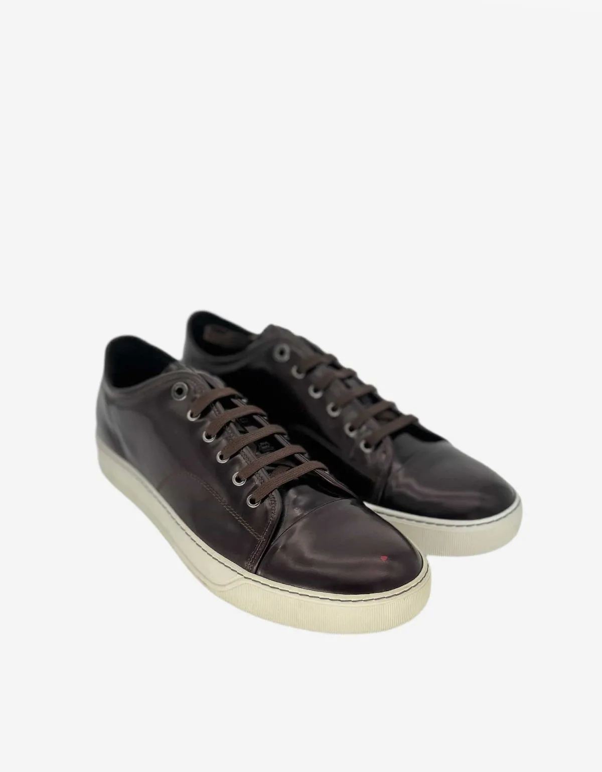 Lanvin Bordeaux Hi Shine Tennis Trainers sold by Zoo Fashions