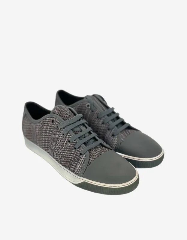Lanvin Grey Bi-Fabric Tennis Trainers AM5DBB1VVT6A1 made by Zoo Fashions