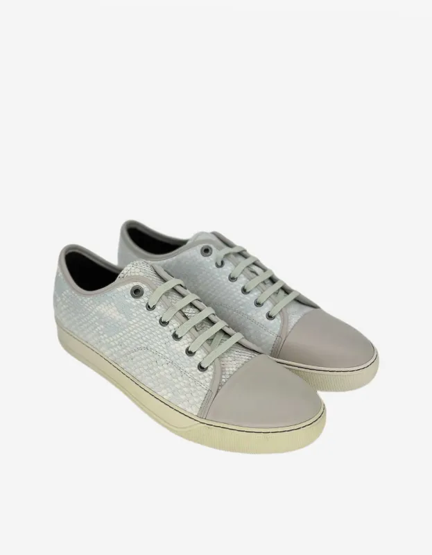 Lanvin White Python Skin Trainers made by Lanvin