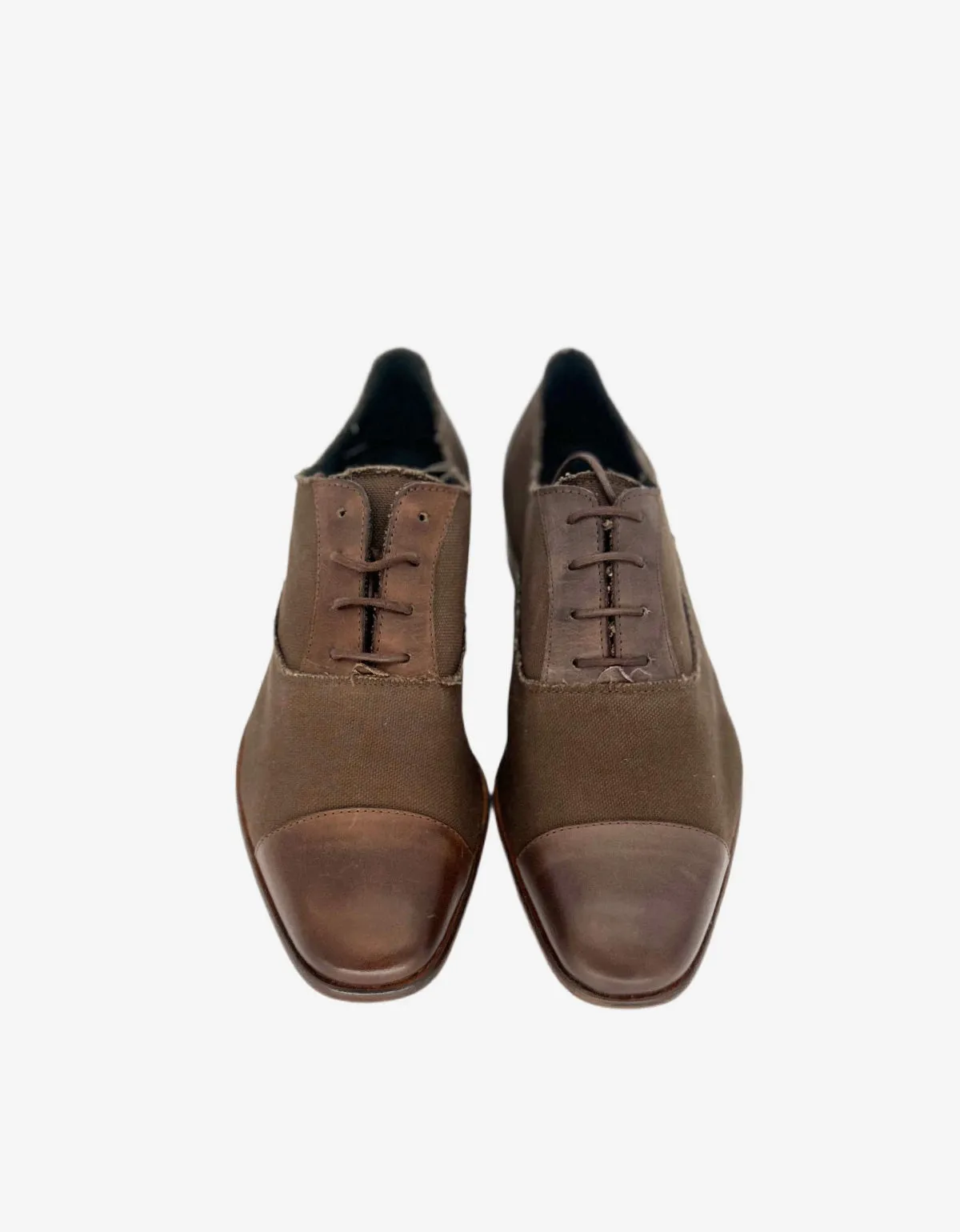 Lanvin Brown Bi-Fabric Oxford Shoes sold by Zoo Fashions product image thumbnail 4