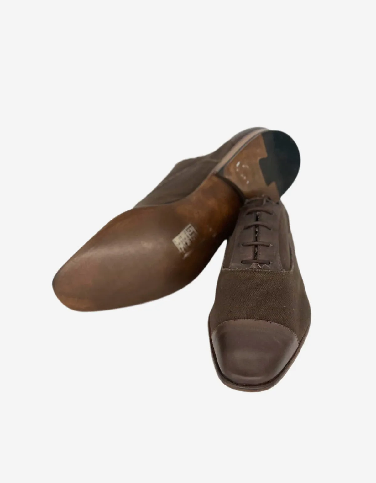 Lanvin Brown Bi-Fabric Oxford Shoes sold by Zoo Fashions product image thumbnail 5