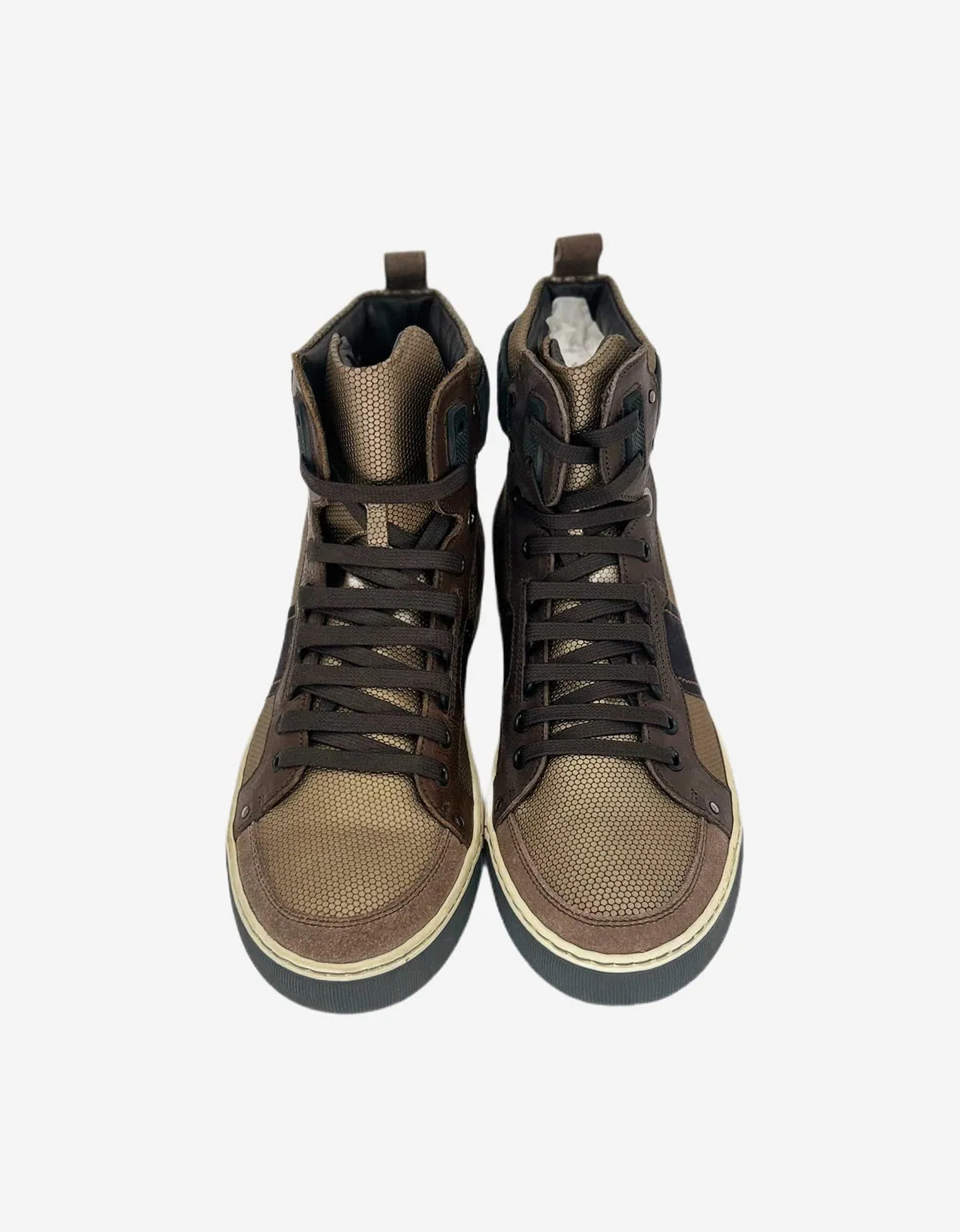 Lanvin Brown Multi Fabric Hi Top Trainers sold by Zoo Fashions product image thumbnail 3