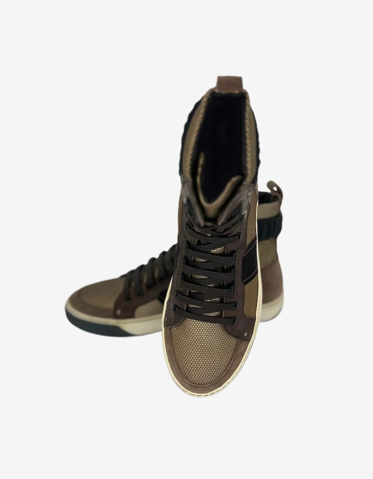 Lanvin Brown Multi Fabric Hi Top Trainers sold by Zoo Fashions product image thumbnail 4