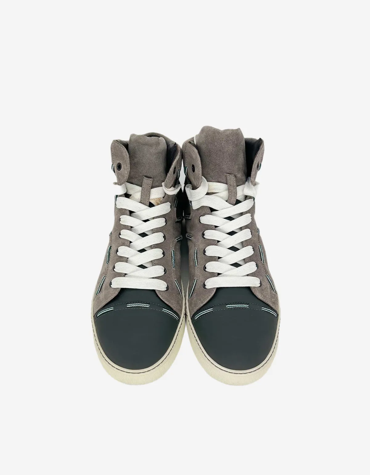 Lanvin Grey Suede Leather High Top Trainers sold by Zoo Fashions product image thumbnail 3