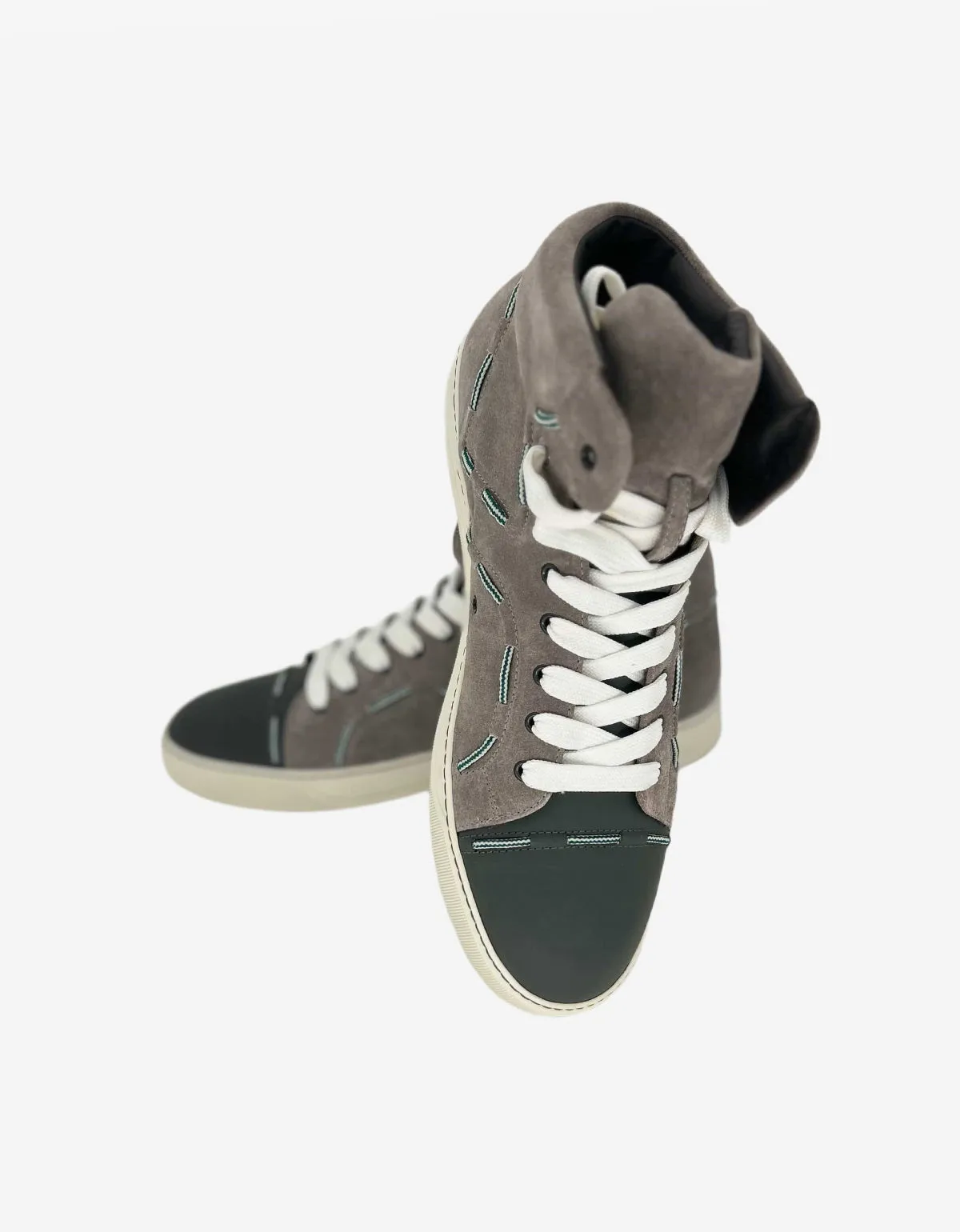 Lanvin Grey Suede Leather High Top Trainers sold by Zoo Fashions product image thumbnail 4