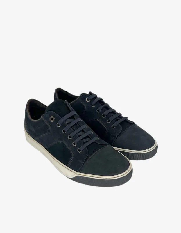 Lanvin Navy Wool Felt Tennis Sneaker sold by Zoo Fashions