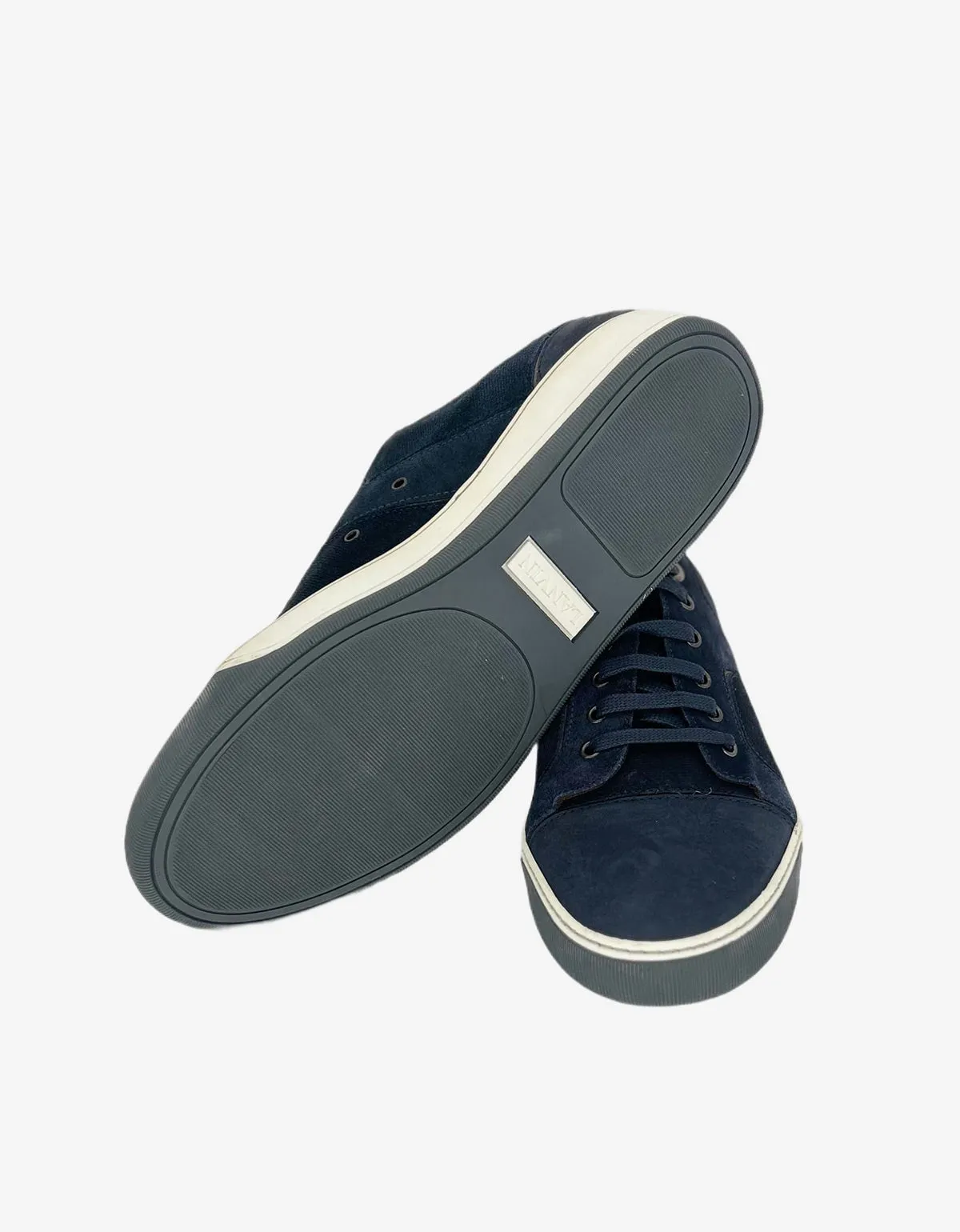Lanvin Navy Wool Felt Tennis Sneaker sold by Zoo Fashions product image thumbnail 5