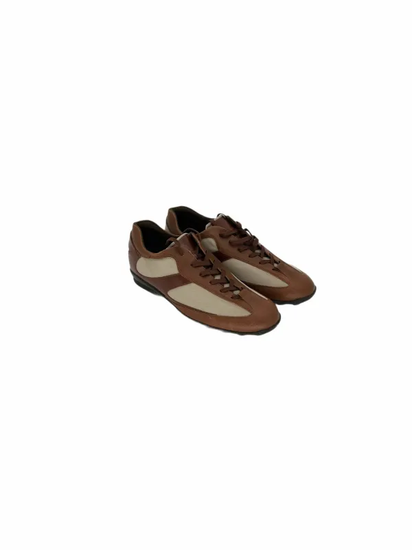 Tod's Brown Leather & Canvas Runner Trainers made by Zoo Fashions