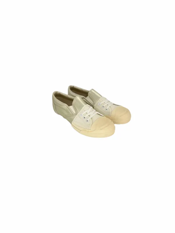 Mihara Yasuhiro Gold & Ecru Slip-On Hybrid Sneakers — Late 2000s Archive made by Zoo Fashions