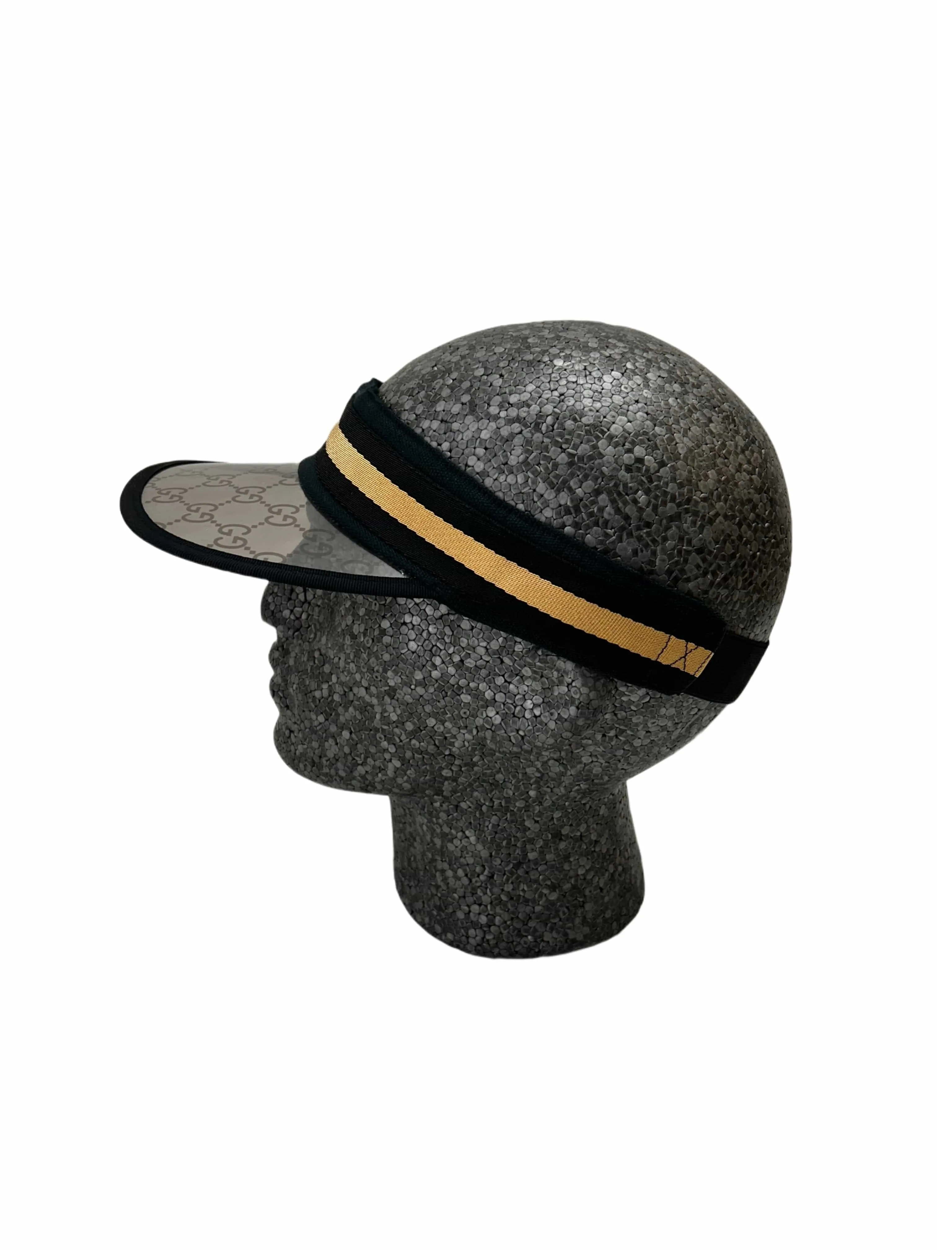 Gucci Transparent GG Print Peak Visor with Black Headband & Gold Stripe — Circa 2005 Archive sold by Zoo Fashions product image thumbnail 4