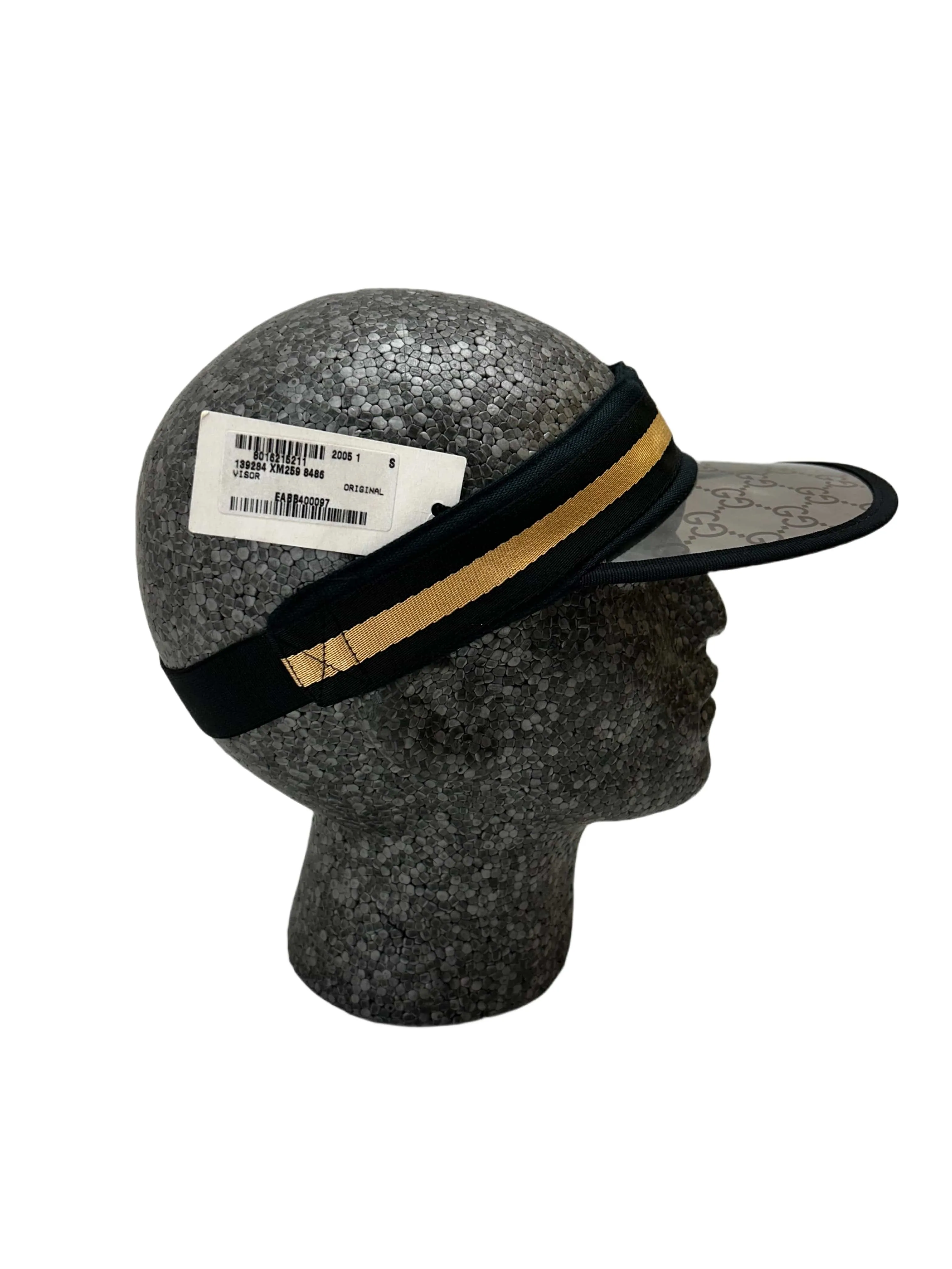 Gucci Transparent GG Print Peak Visor with Black Headband & Gold Stripe — Circa 2005 Archive sold by Zoo Fashions product image thumbnail 3