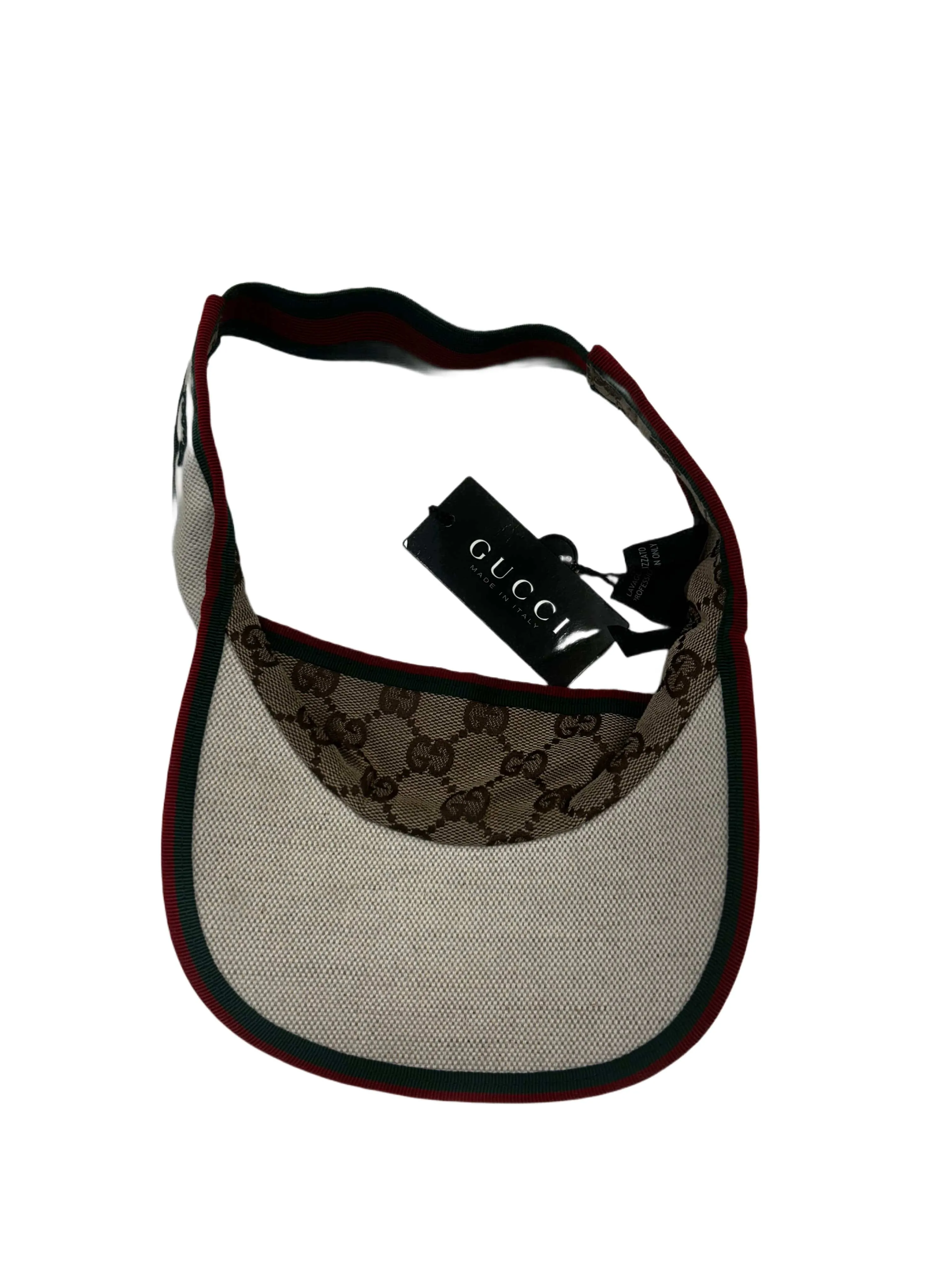 Gucci Cotton Linen GG Jacquard Tennis Visor with Script Logo & Stripe Band — Late 2000s Archive sold by Zoo Fashions product image thumbnail 5