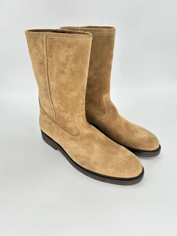 Gucci Sand Suede Riding Boot — AW05 Archive, Made in Italy sold by Zoo Fashions