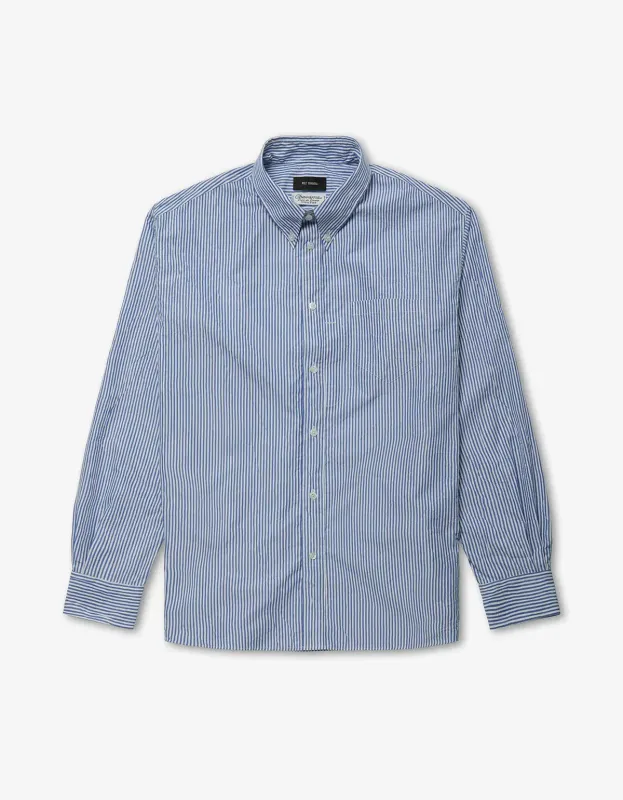 Willy Chavarria Blue Pinstripe Veterano Shirt made by Willy Chavarria