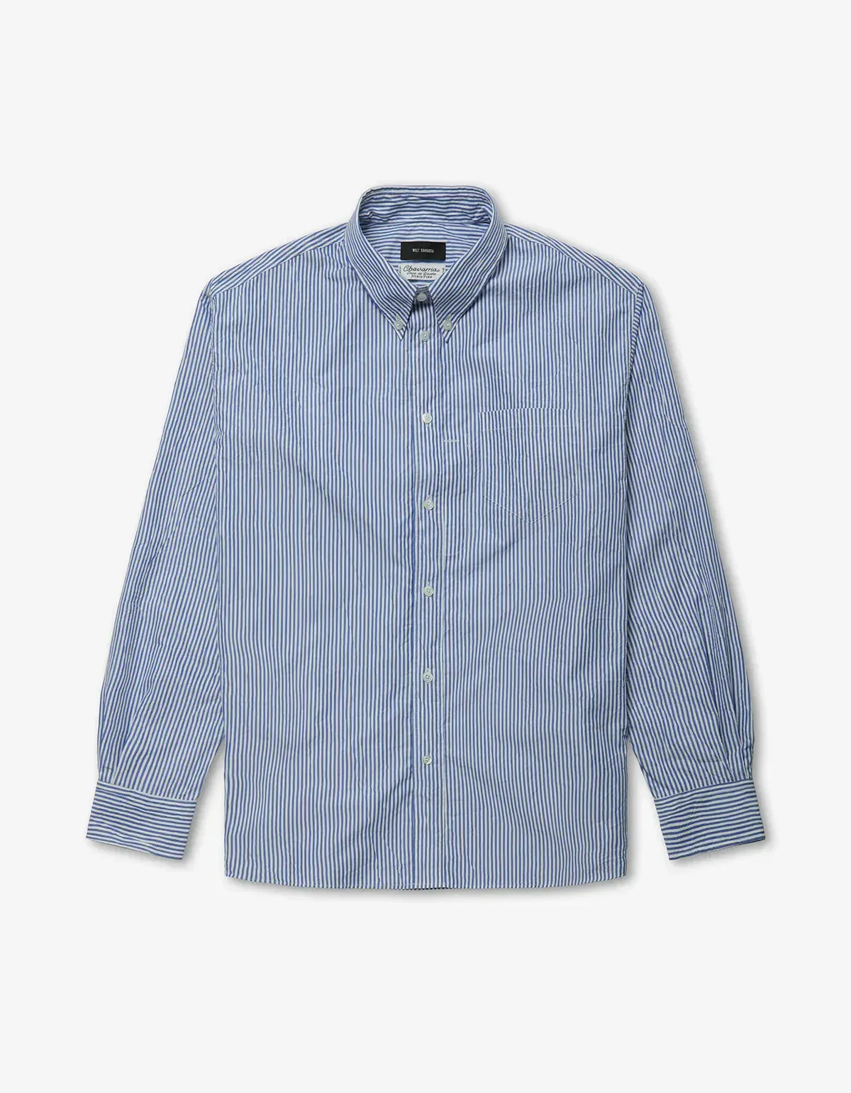 Willy Chavarria Blue Pinstripe Veterano Shirt sold by Zoo Fashions