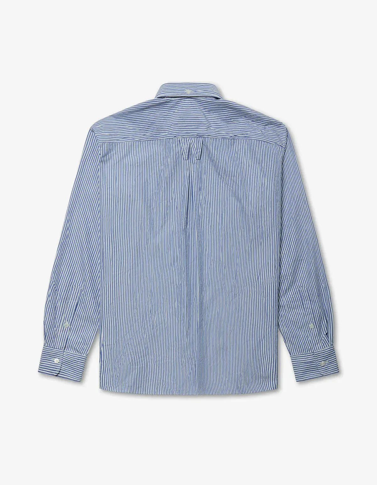 Willy Chavarria Blue Pinstripe Veterano Shirt sold by Zoo Fashions product image thumbnail 2