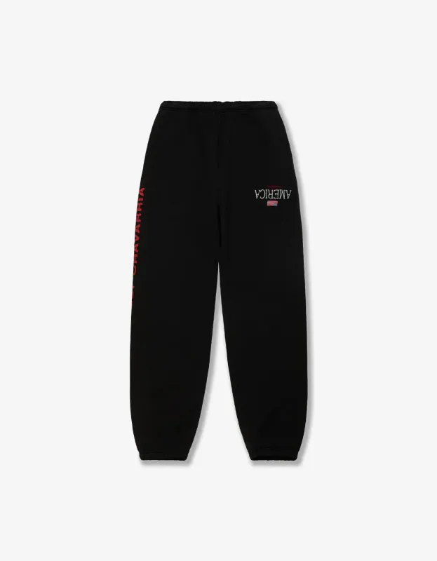Willy Chavarria Black Welcome To America Sweatpant made by Willy Chavarria
