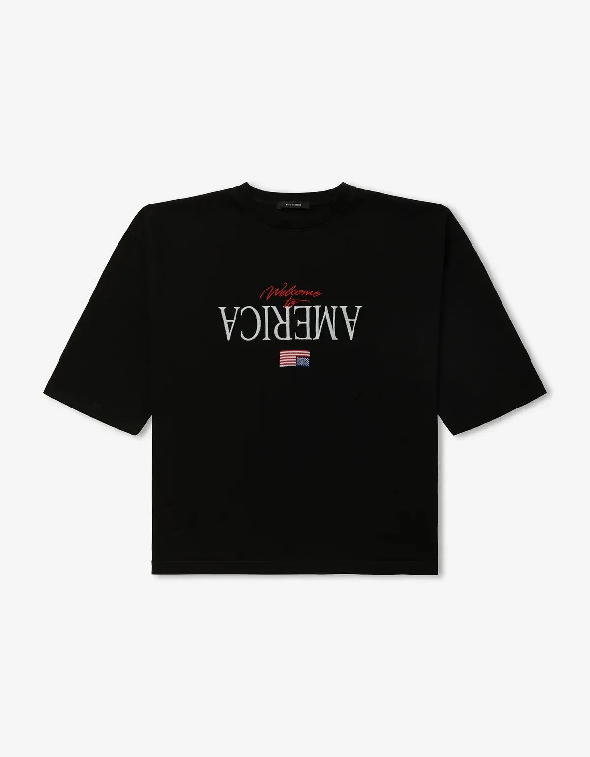 Willy Chavarria Black Welcome To America Buffalo T-Shirt sold by Zoo Fashions