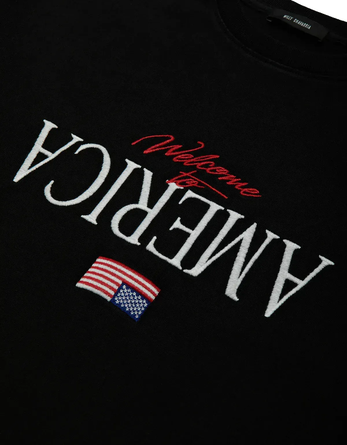 Willy Chavarria Black Welcome To America Buffalo T-Shirt sold by Zoo Fashions product image thumbnail 3