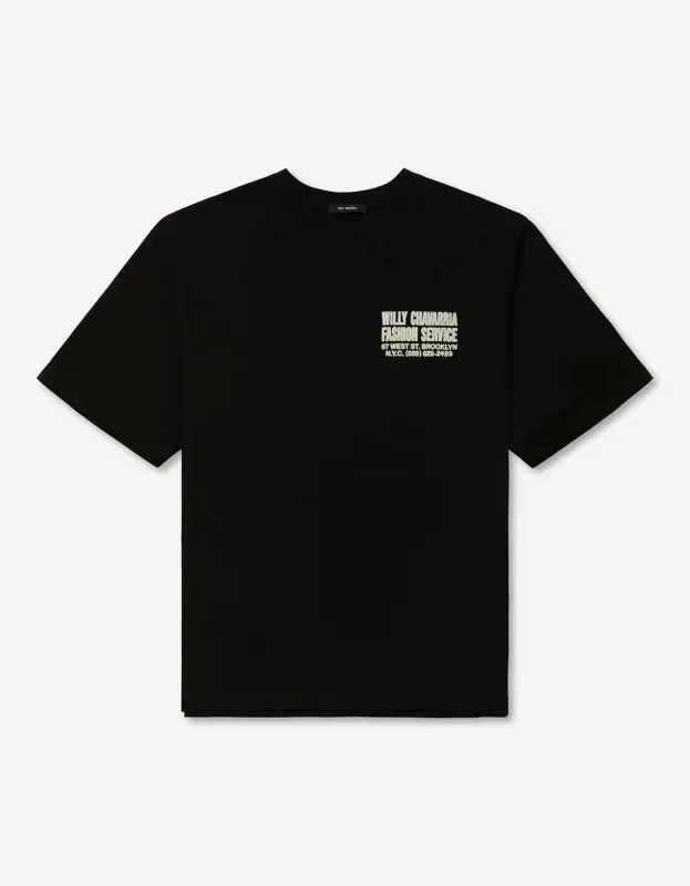 Willy Chavarria Black Fashion Services T-Shirt made by Willy Chavarria