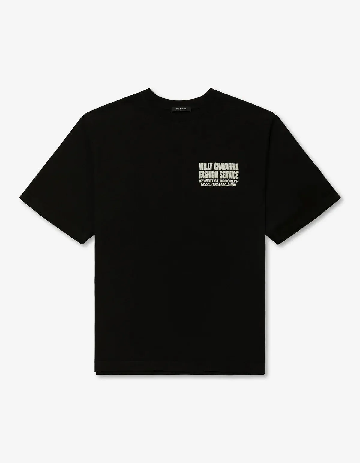 Willy Chavarria Black Fashion Services T-Shirt sold by Zoo Fashions
