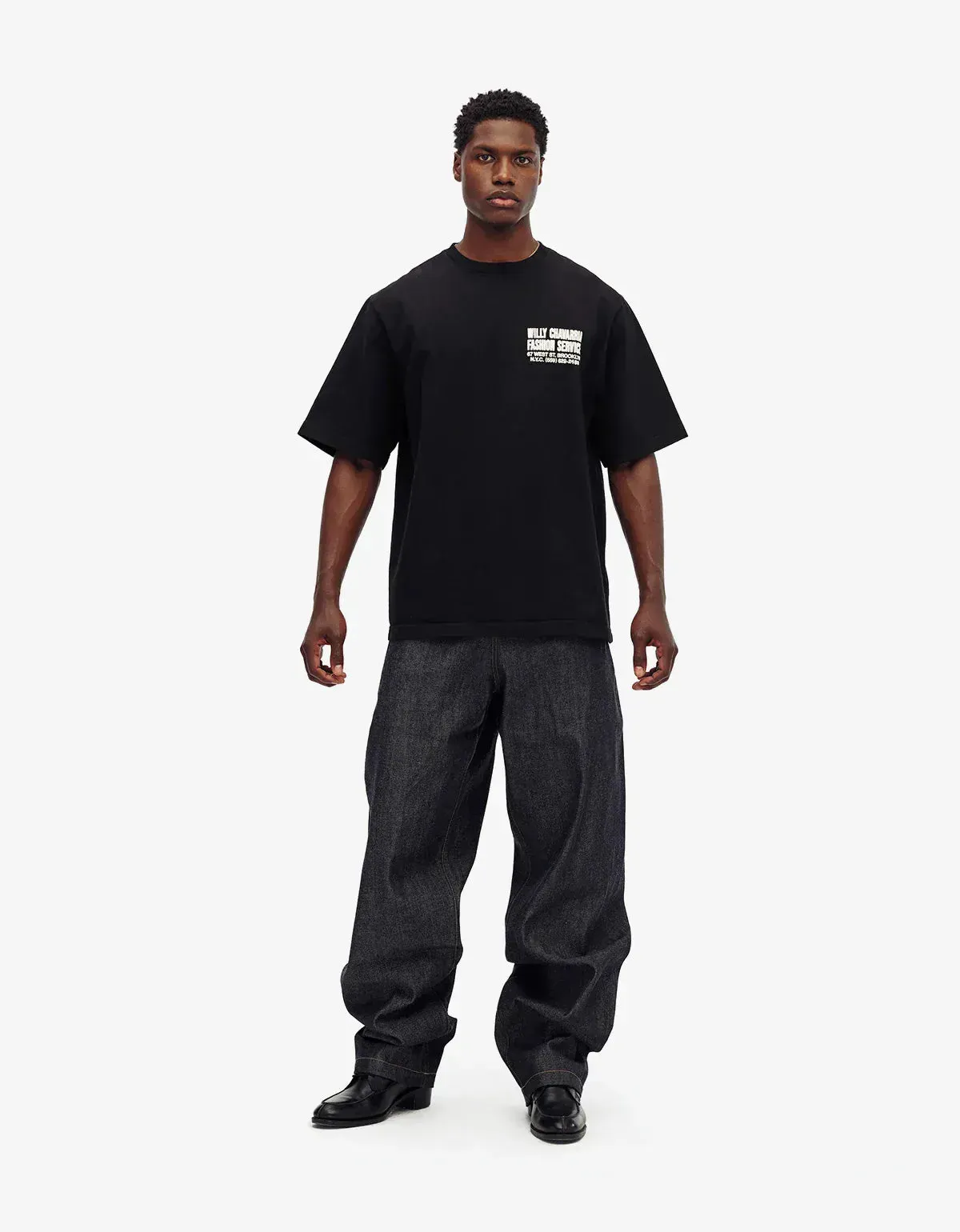 Willy Chavarria Black Fashion Services T-Shirt sold by Zoo Fashions product image thumbnail 4