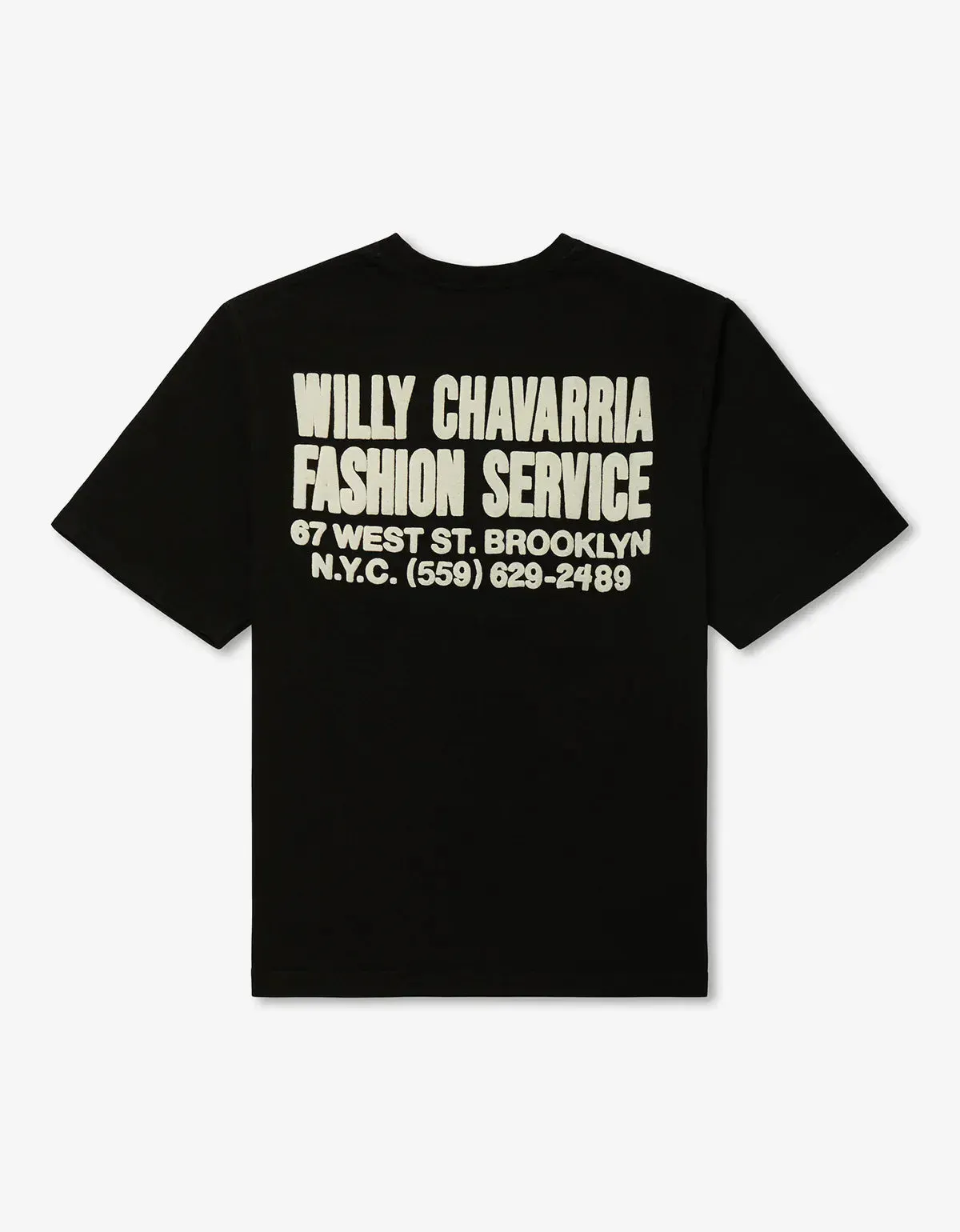 Willy Chavarria Black Fashion Services T-Shirt sold by Zoo Fashions product image thumbnail 2
