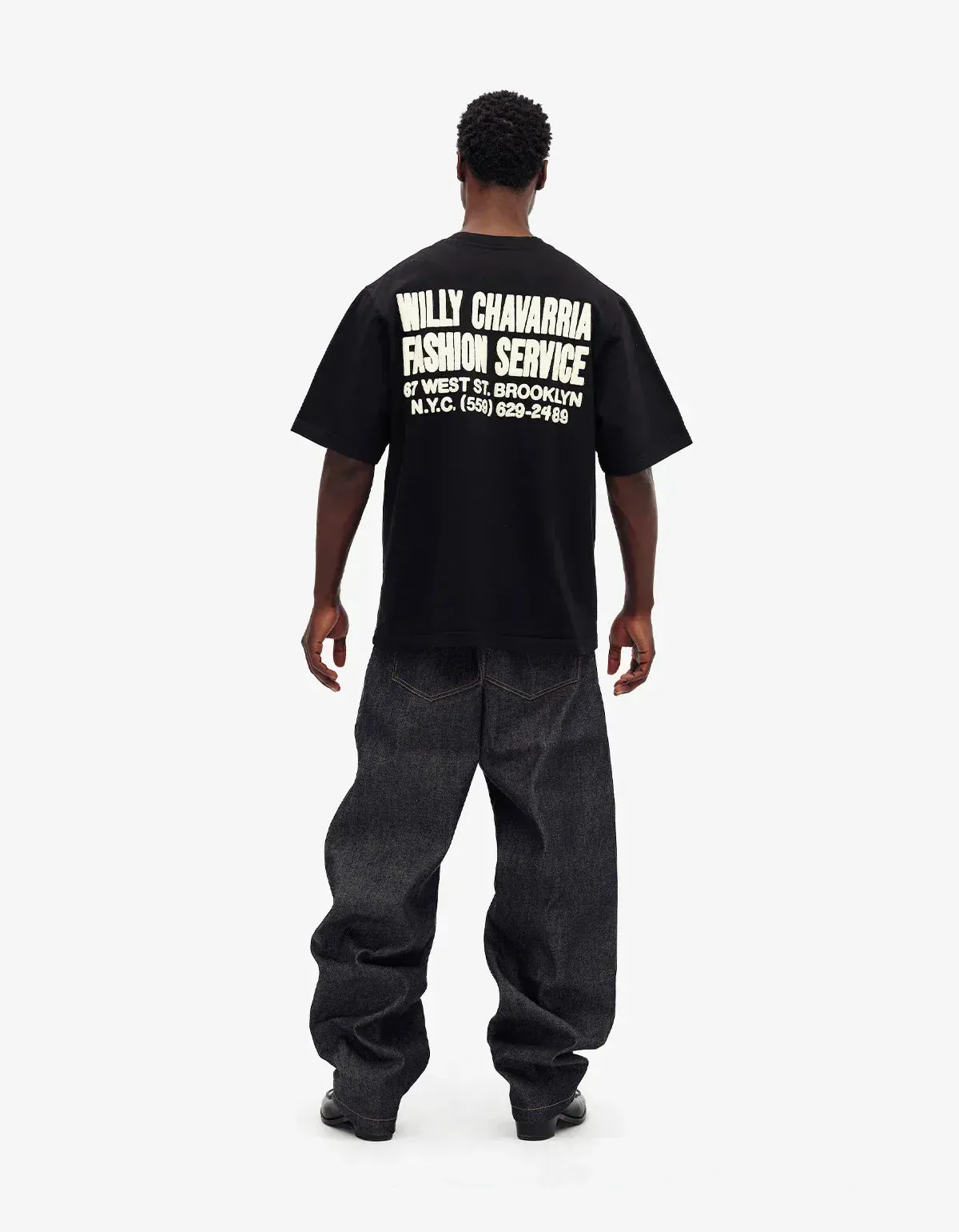 Willy Chavarria Black Fashion Services T-Shirt sold by Zoo Fashions product image thumbnail 5