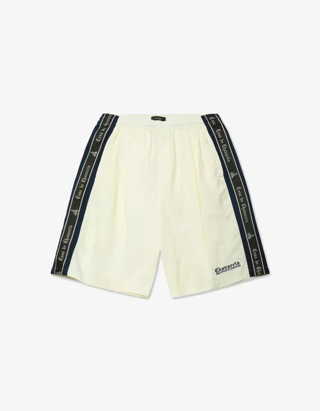 Willy Chavarria White Casa De Chavarria Orale Track Short made by Willy Chavarria