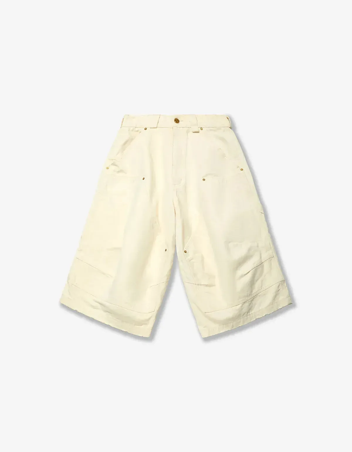 Willy Chavarria White Stockton Double Knee Short sold by Zoo Fashions