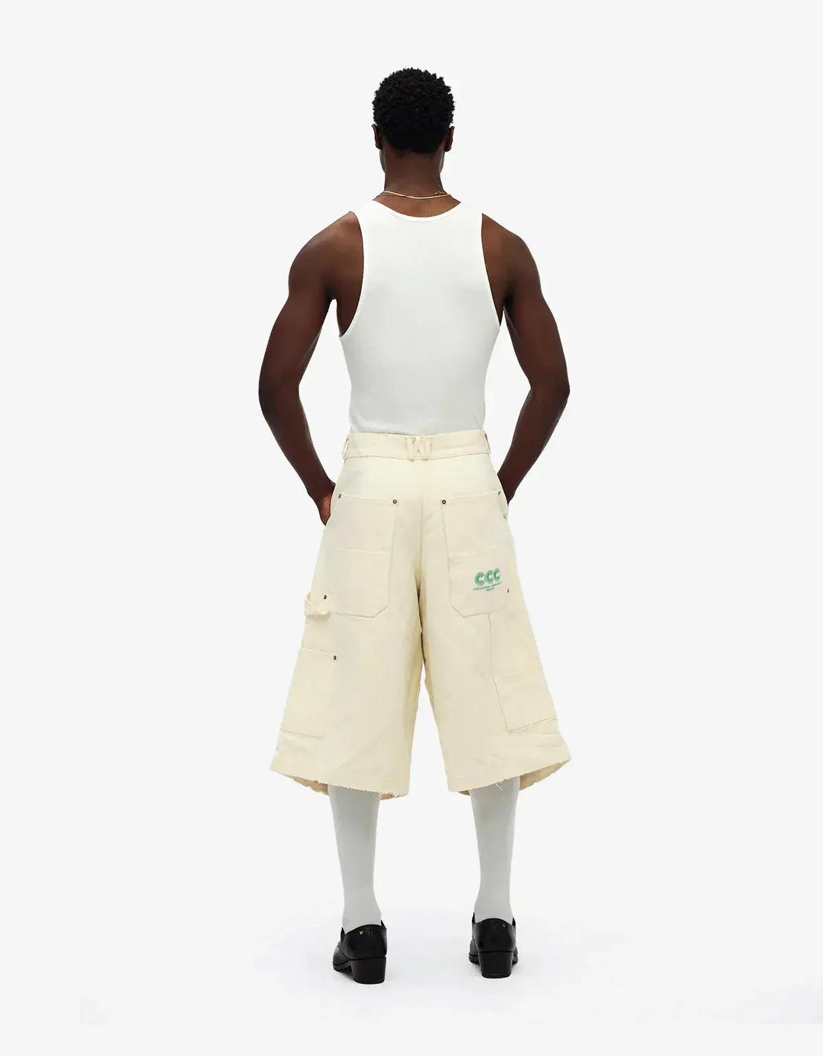 Willy Chavarria White Stockton Double Knee Short sold by Zoo Fashions product image thumbnail 5