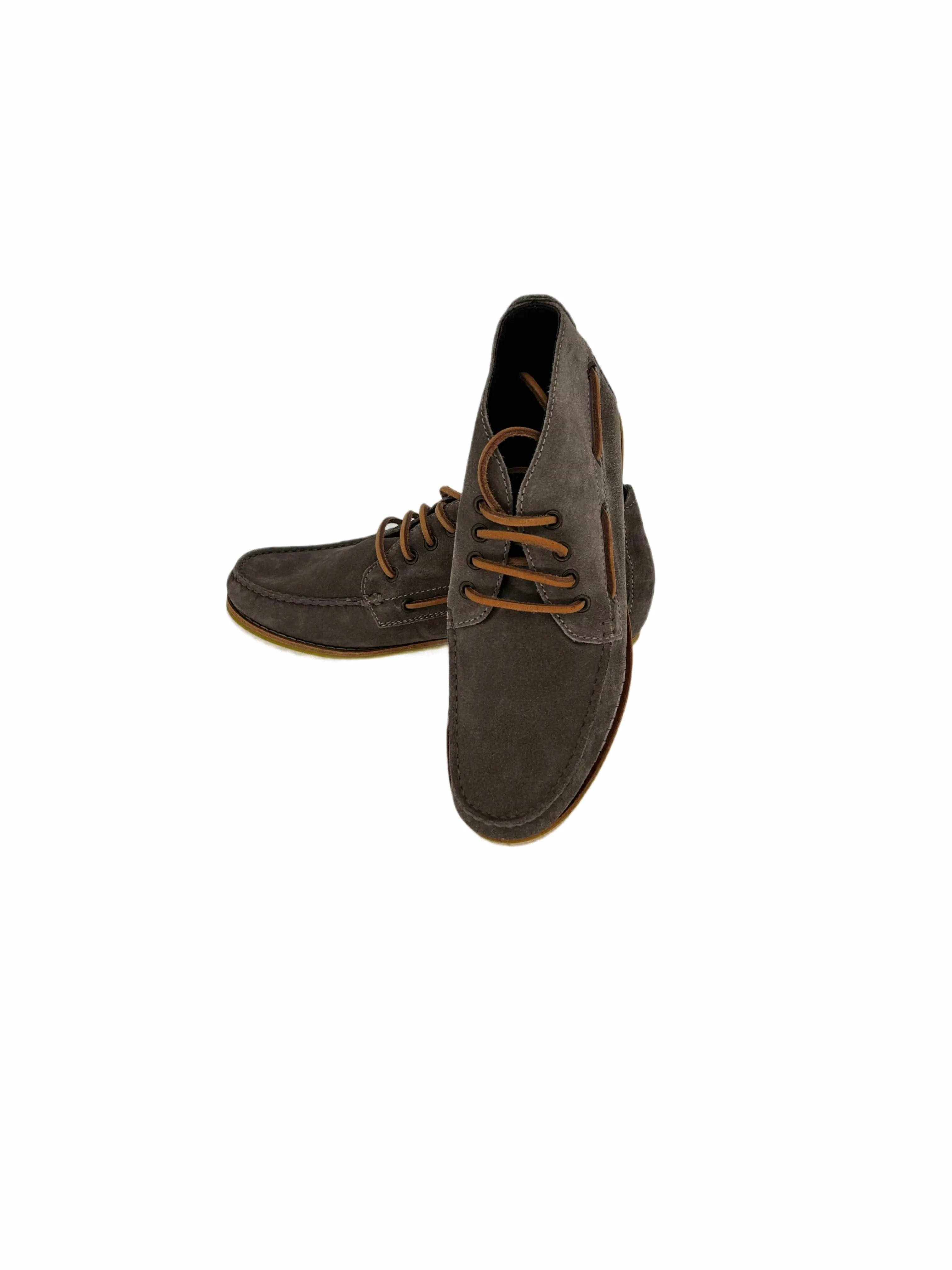 Lanvin Greige Suede Leather Boat Shoes with White Rubber Sole — Made in Italy sold by Zoo Fashions product image thumbnail 4