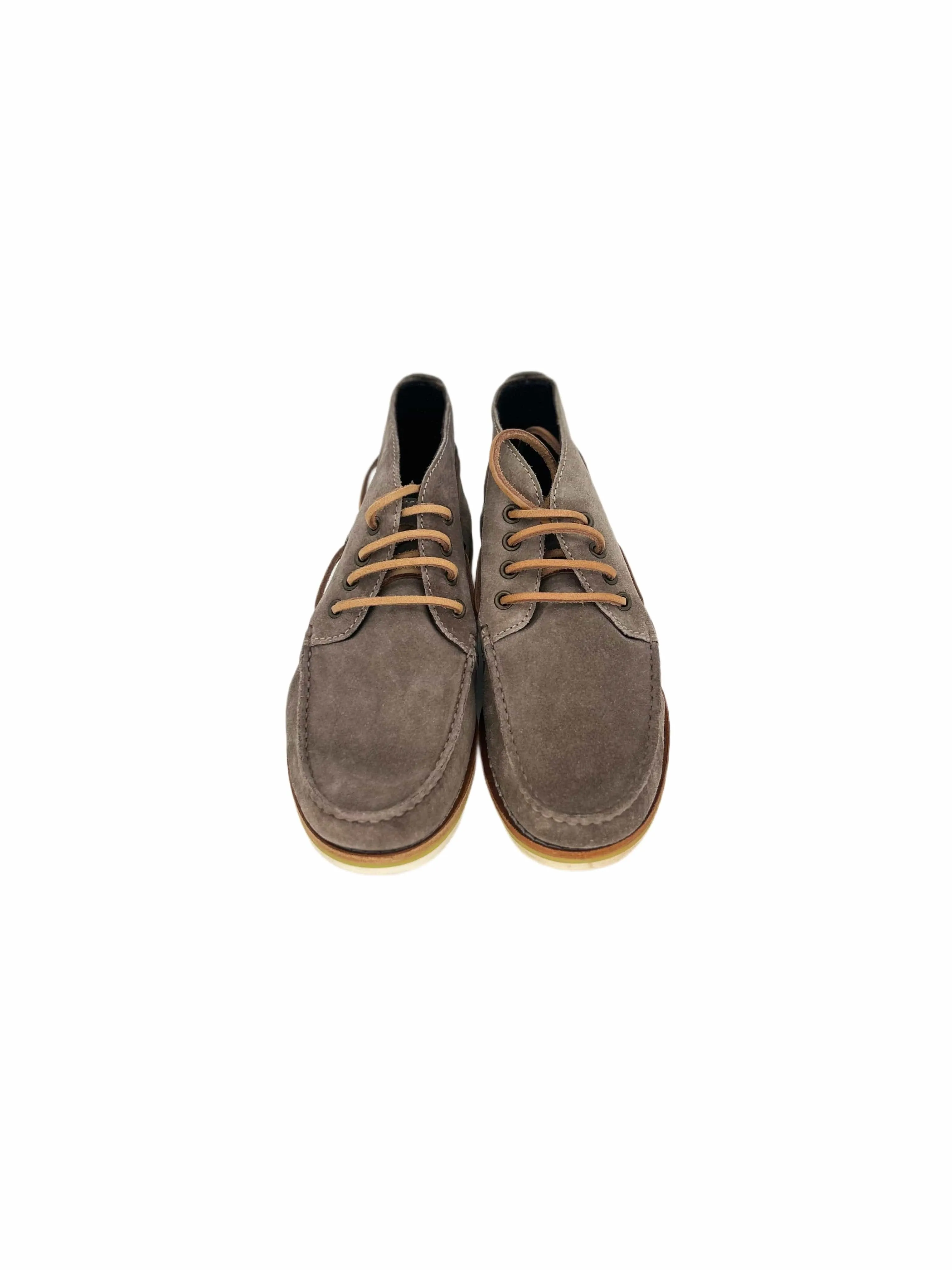 Lanvin Greige Suede Leather Boat Shoes with White Rubber Sole — Made in Italy sold by Zoo Fashions product image thumbnail 3