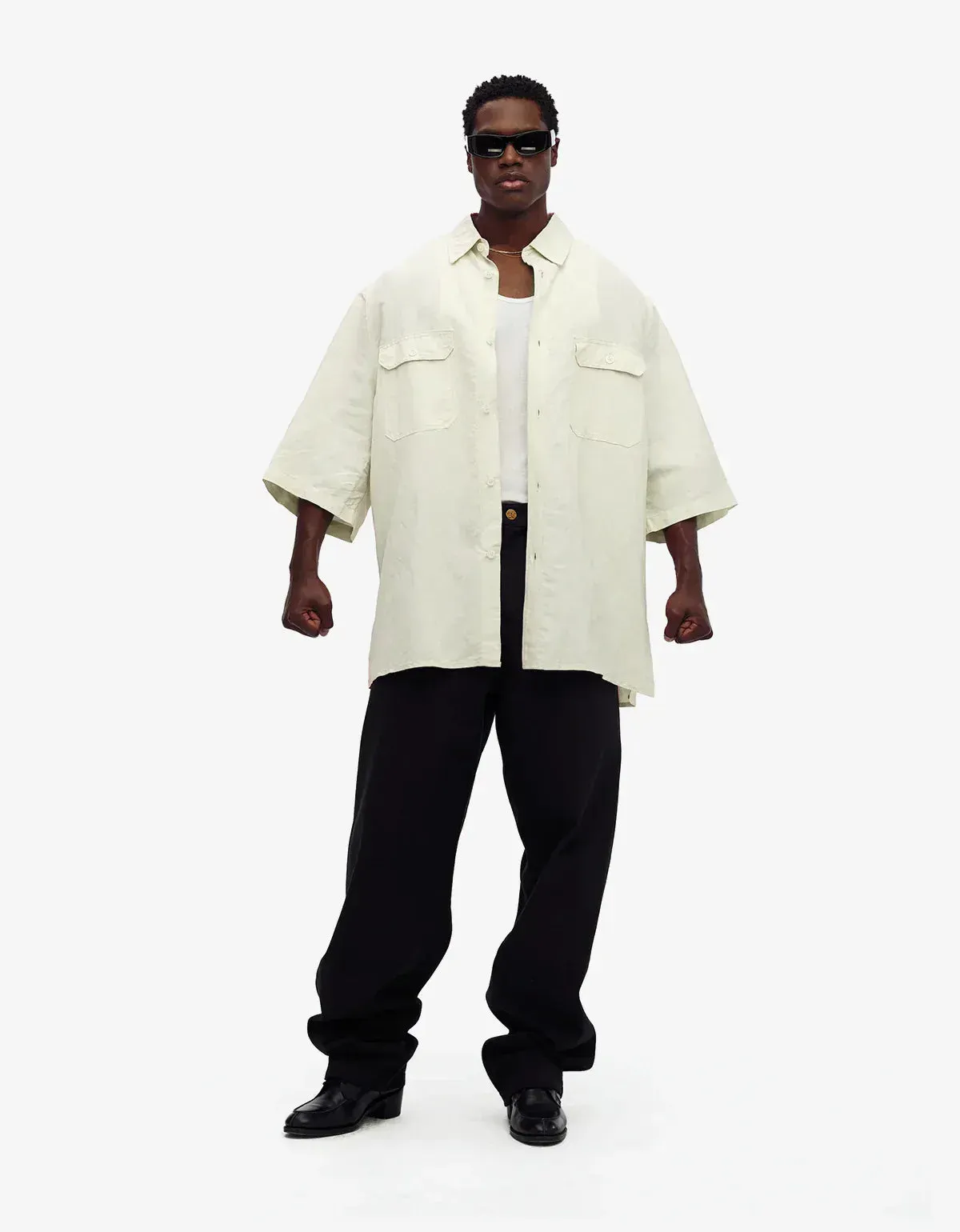 Willy Chavarria White SS Corcoran Shirt & Stockton Double Knee Short sold by Zoo Fashions product image thumbnail 4
