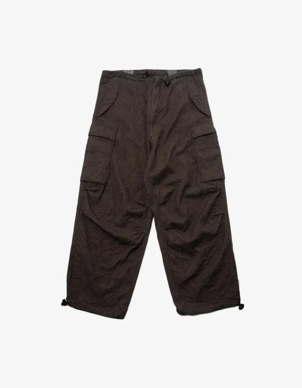 Y's Yohji Yamamoto Brown Light Wool Cargo Pants made by Yohji Yamamoto