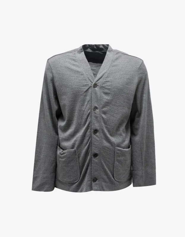 Yohji Yamamoto Light Grey Jersey Cardigan made by Yohji Yamamoto