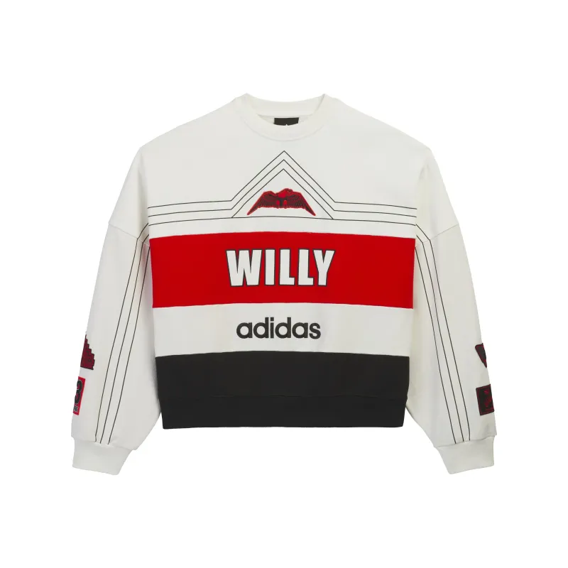 Willy Chavarria x Adidas White NY Sweatshirt made by Zoo Fashions