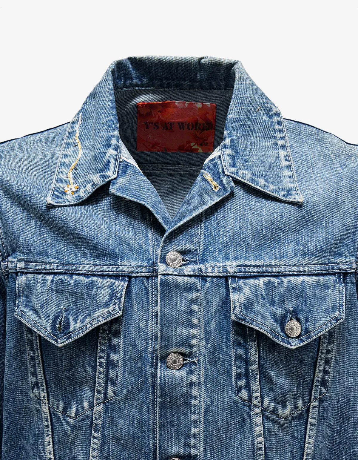 Y’s For Work Blue Classic Stonewash Denim Trucker Jacket sold by Zoo Fashions product image thumbnail 3