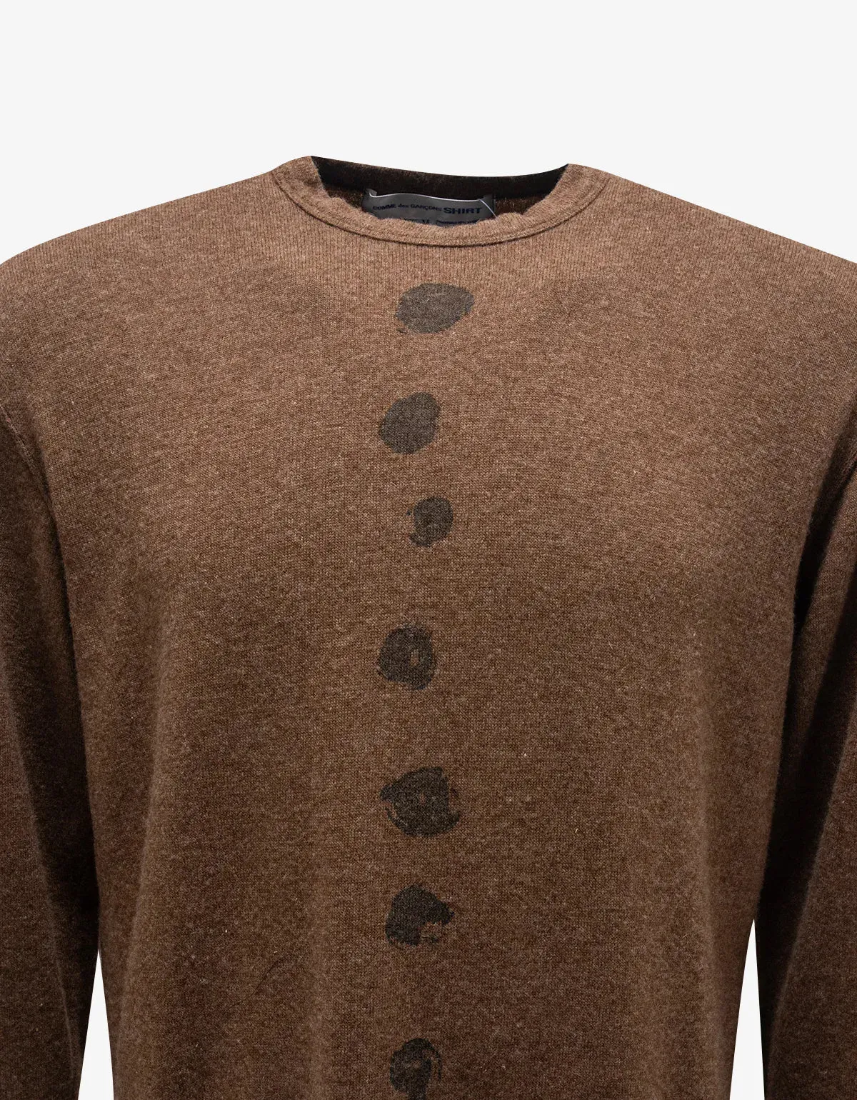 Comme Des Garçons Shirt Tobacco Brown Light Wool Knit sold by Zoo Fashions product image thumbnail 4