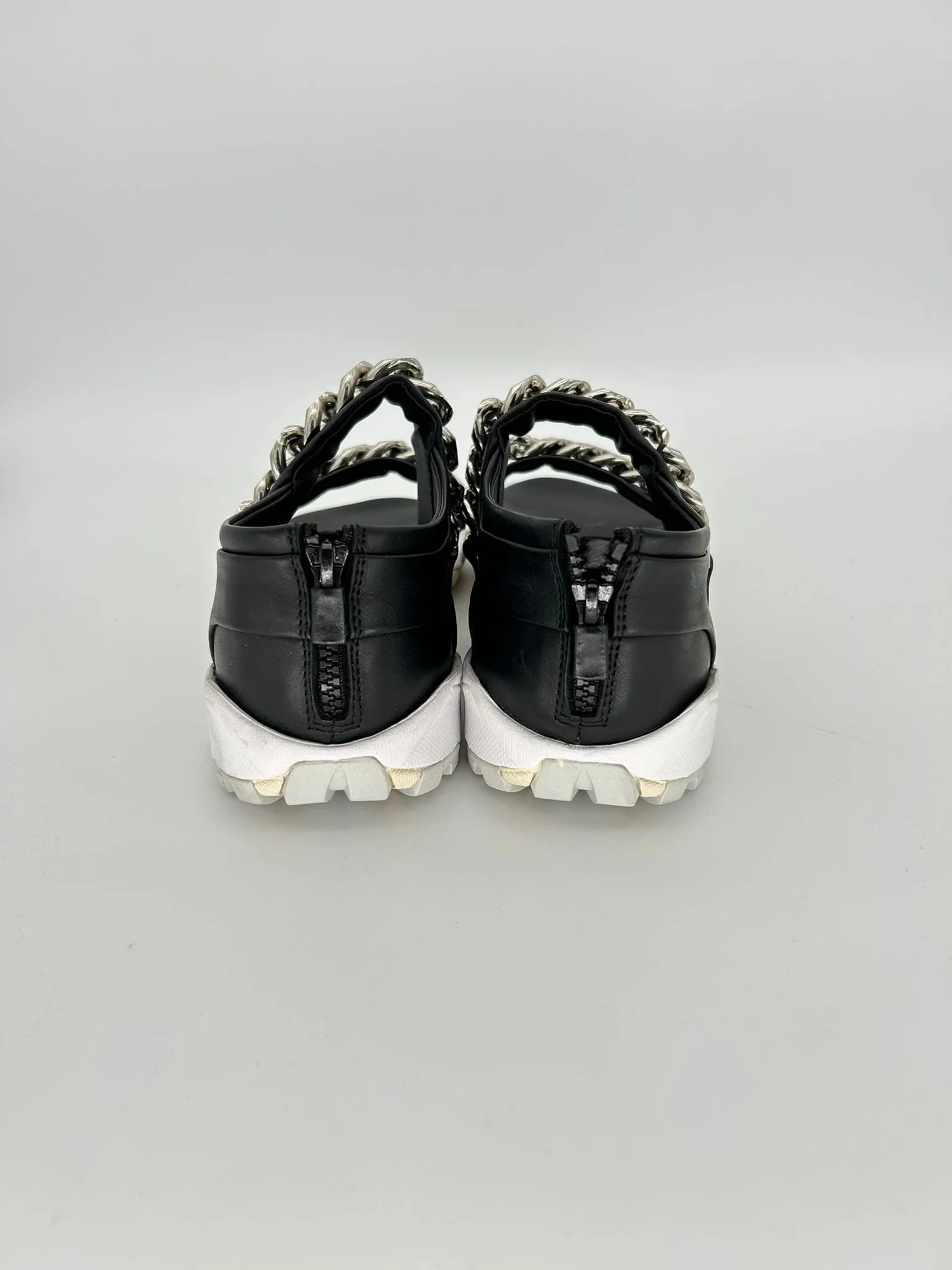 Givenchy Black Leather Chain-Embellished Sandals sold by Zoo Fashions product image thumbnail 5