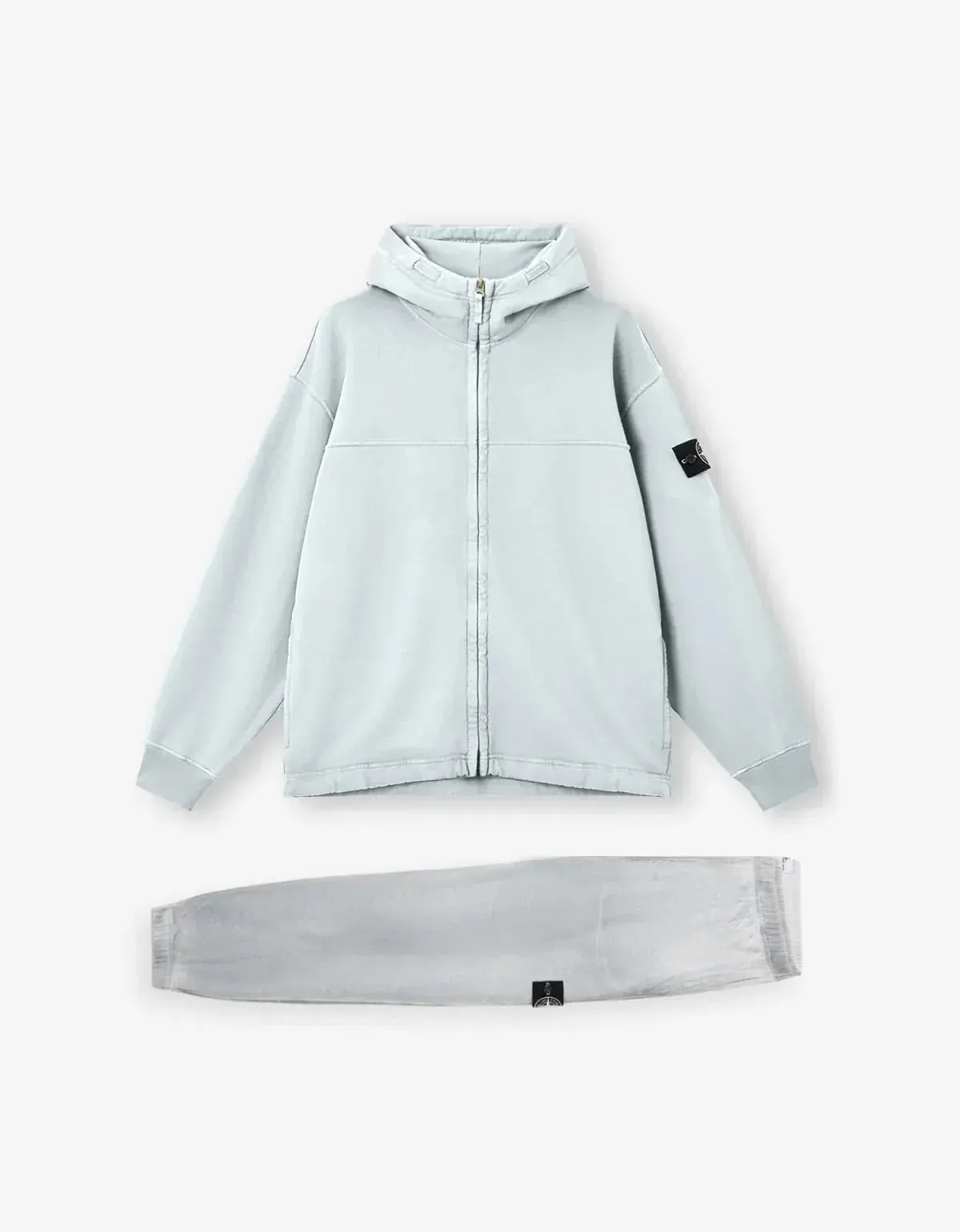 Stone Island Blue Reflective Garment Lamination Hoodie & Pants sold by Zoo Fashions