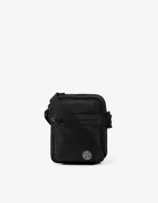 Stone Island Black Coated Nylon Metal Pouch Bag made by Stone Island